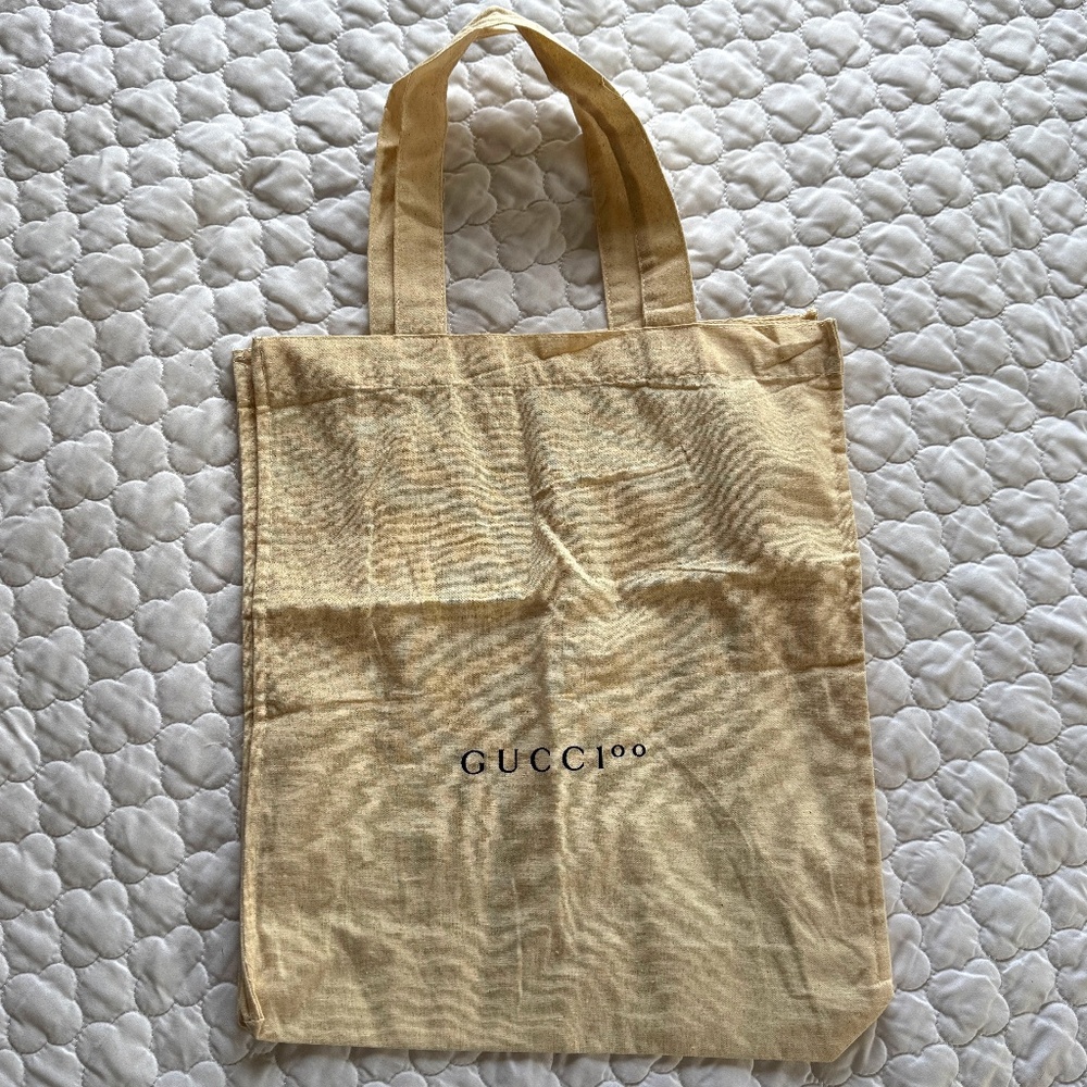 Gucci Cotton Cloth Fabric Tote Bag 100 Anniversary